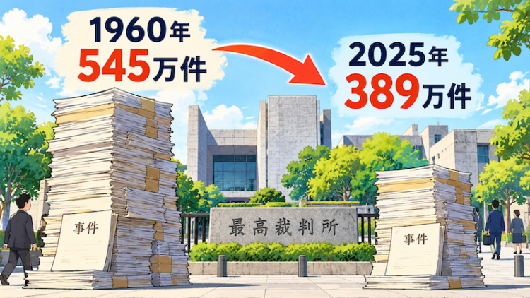 65年間で裁判事件はどう変わったか①ーー事件数の減少